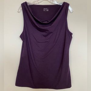 EDDIE BAUER merino blend sleeveless top in plum
